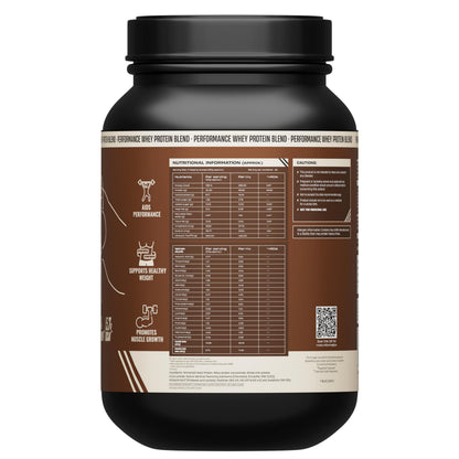 BEASTLIFE Performance Yeast Whey Protein Blend, 34g Protein, 5.7g BCAA, 1Kg, Adult Formula - size and scale