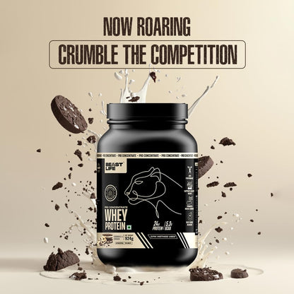 BEASTLIFE Pro 100% Whey Protein Powder, 924g 28 Servings, 24g Protein 5.3g BCAA, with Digestive Enzymes - label detail (14)