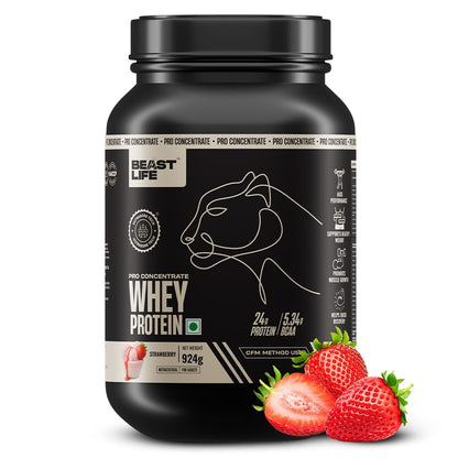 BEASTLIFE Pro 100% Whey Protein Powder, 924g 28 Servings, 24g Protein 5.3g BCAA, with Digestive Enzymes (28)