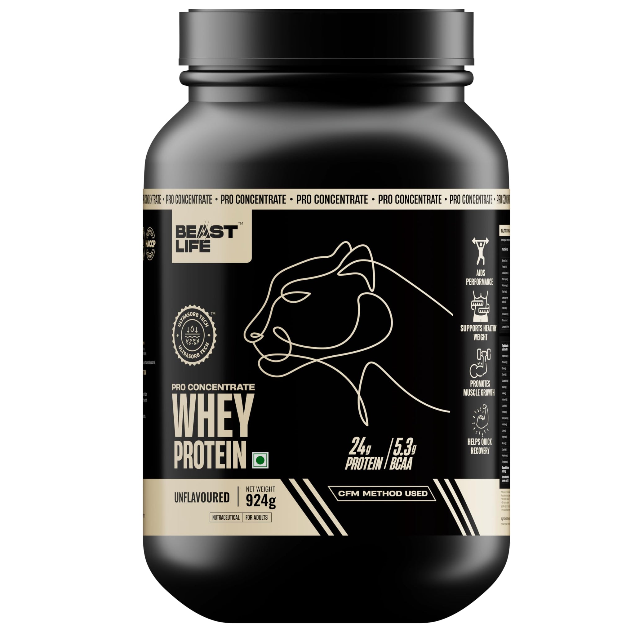 BEASTLIFE Pro 100% Whey Protein Powder, 924g 28 Servings, 24g Protein 5.3g BCAA, with Digestive Enzymes (36)