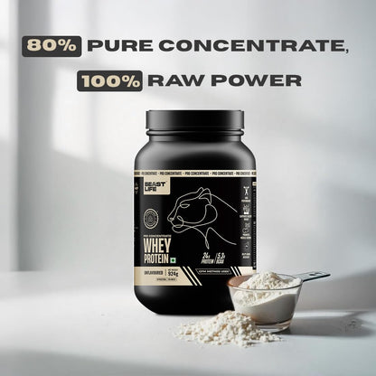 BEASTLIFE Pro 100% Whey Protein Powder, 924g 28 Servings, 24g Protein 5.3g BCAA, with Digestive Enzymes - back view (38)