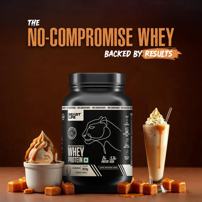 BEASTLIFE Pro 100% Whey Protein Powder, 924g 28 Servings, 24g Protein 5.3g BCAA, with Digestive Enzymes - packaging