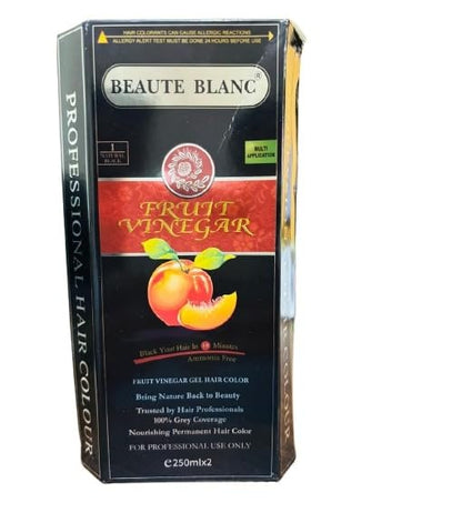 BEAUTE BLANC Fruit Vinegar Gel Hair Color - Natural Black Hair Dye, Semi-Permanent, 500ml (2-Pack) - front view