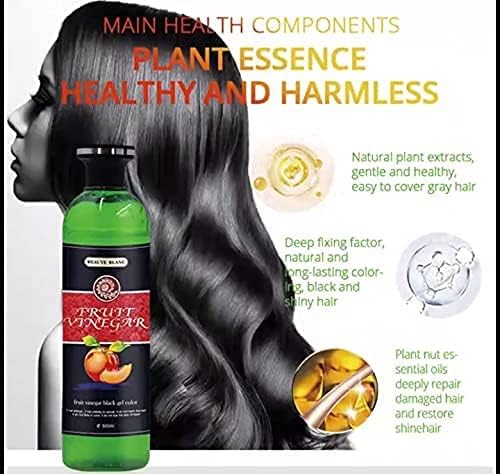 BEAUTE BLANC Fruit Vinegar Gel Hair Color - Natural Black Hair Dye, Semi-Permanent, 500ml (2-Pack) - back view
