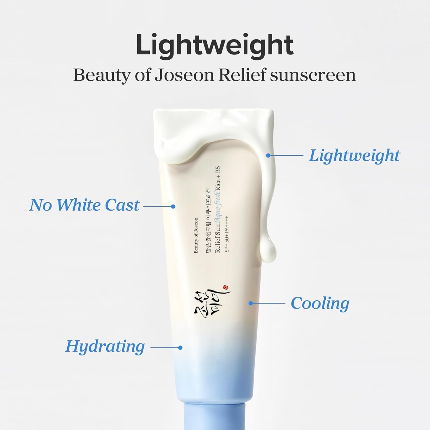 Beauty of Joseon Relief Sun SPF 50+ PA++++ Sun Cream with Rice Extract and Vitamin B5, 50ml - label detail