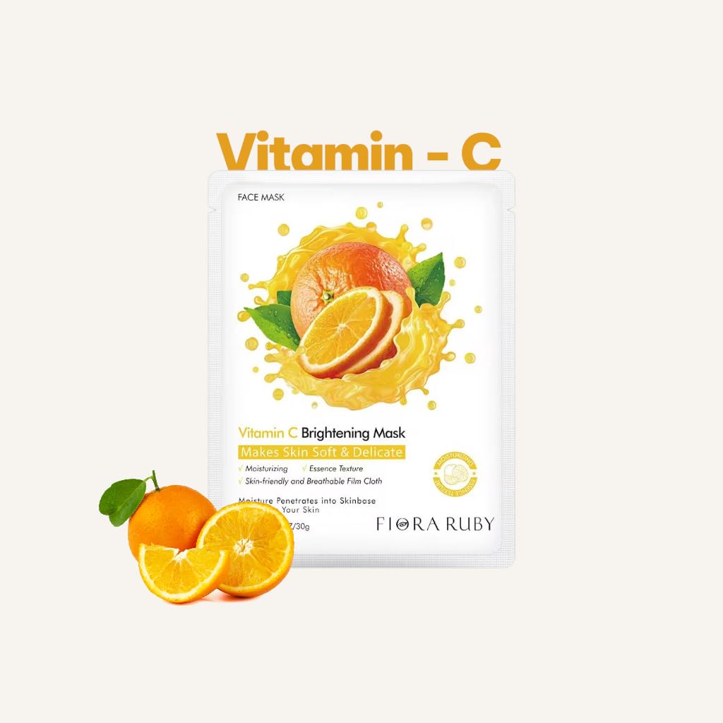 Beauty with Leevs Vitamin C Face Mask Sheet, Hydrating Facial Mask, 1 Count - front view