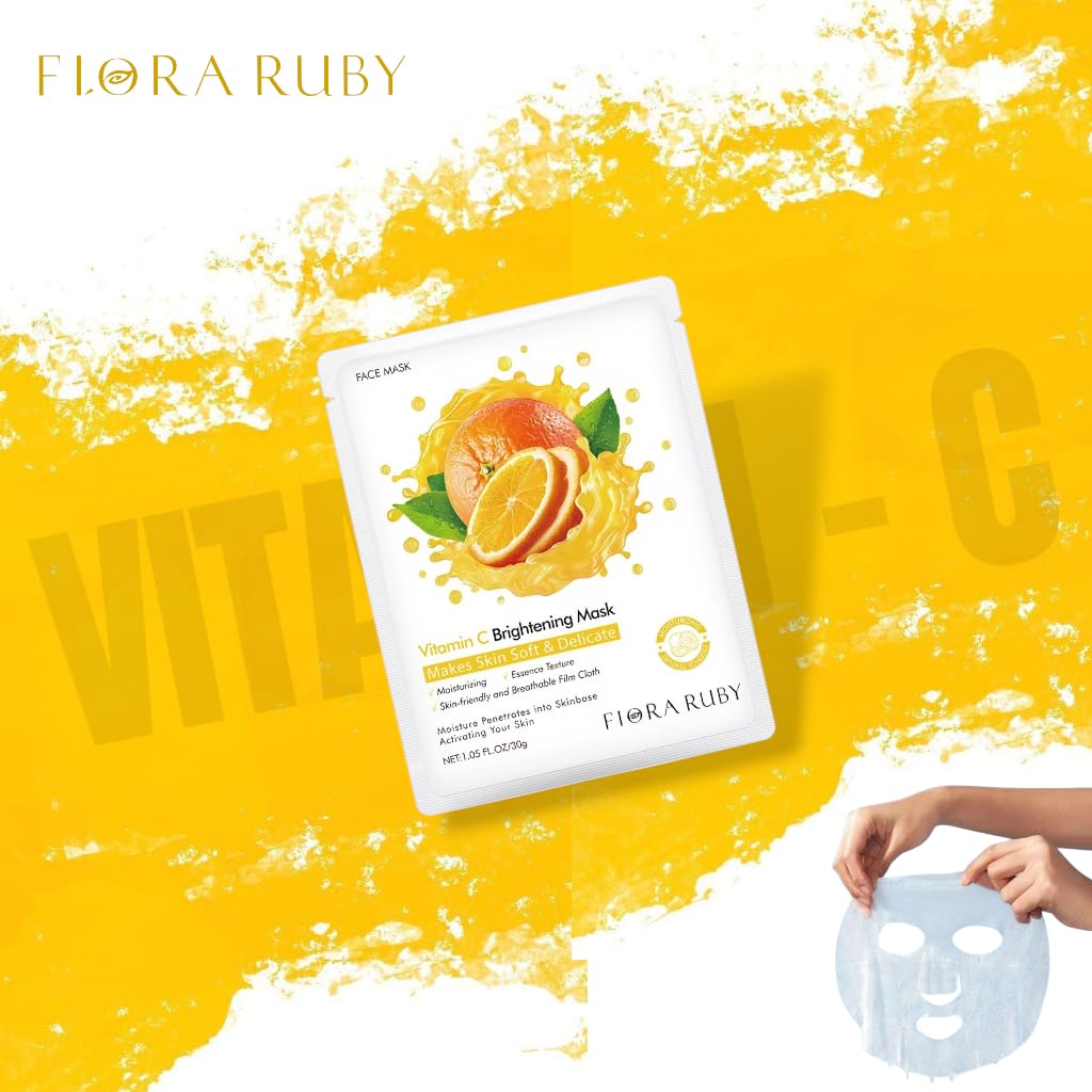Beauty with Leevs Vitamin C Face Mask Sheet, Hydrating Facial Mask, 1 Count - back view