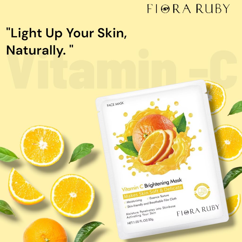 Beauty with Leevs Vitamin C Face Mask Sheet, Hydrating Facial Mask, 1 Count - ingredients panel