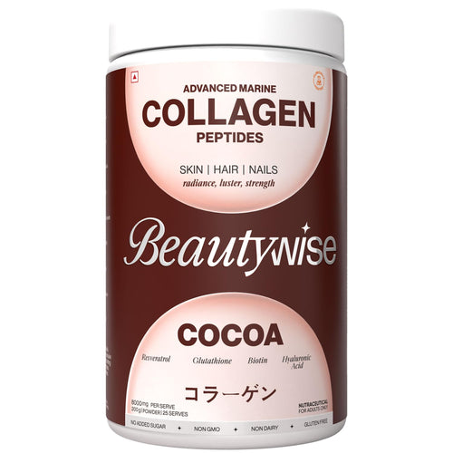 Beautywise Advanced Hydrolyzed Japanese Marine Collagen Powder, 200g, Cocoa Flavor, 25 Servings