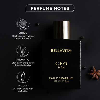 Bella Vita CEO Man Eau De Parfum, 20ml, Office Wear Fragrance for Men - close-up detail (15)