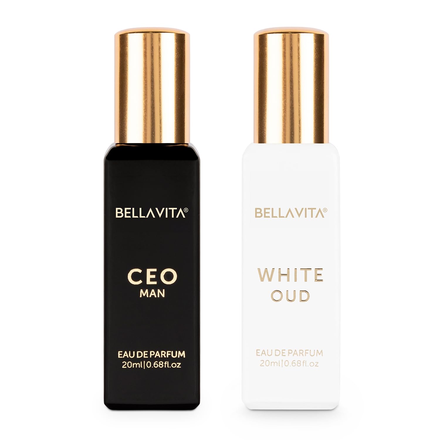 Bella Vita Organic CEO Man & White Oud Eau de Parfum Duo, 2x20ml, Unisex Woody Spicy Citrus Fragrance - back view