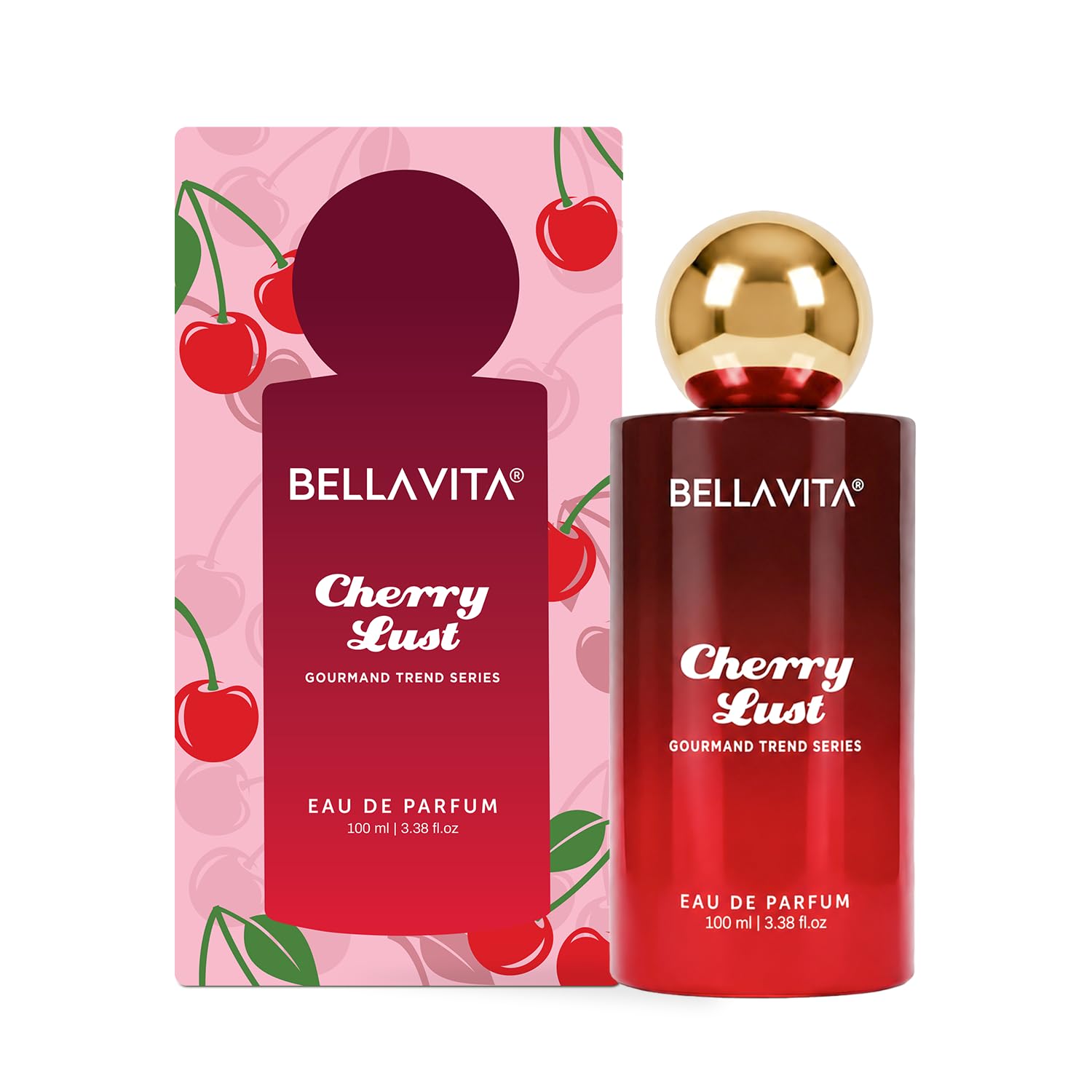 Bella Vita Organic Cherry Lust Eau de Parfum, 100ml, Unisex Gourmand Fragrance with Cherry, Strawberry, Vanilla and Marshmall