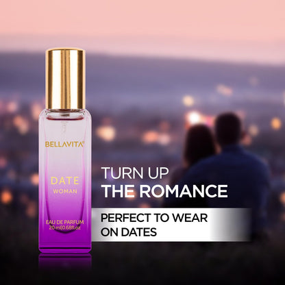 Bella Vita Organic Date & Glam Eau de Parfum Set, 2x20ml, Floral Fruity Citrusy Woody Fragrance for Women - back view