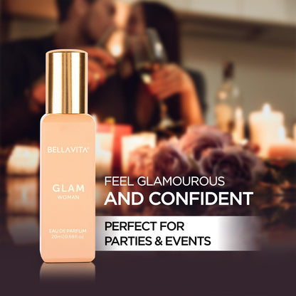 Bella Vita Organic Date & Glam Eau de Parfum Set, 2x20ml, Floral Fruity Citrusy Woody Fragrance for Women - packaging
