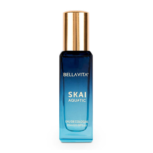 Bella Vita Skai Aquatic Eau de Cologne, 20ml, Unisex Woody Fragrance with Bergamot, Lavender & Patchouli