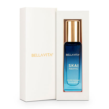 Bella Vita Skai Aquatic Eau de Cologne, 20ml, Unisex Woody Fragrance with Bergamot, Lavender & Patchouli - ingredients panel