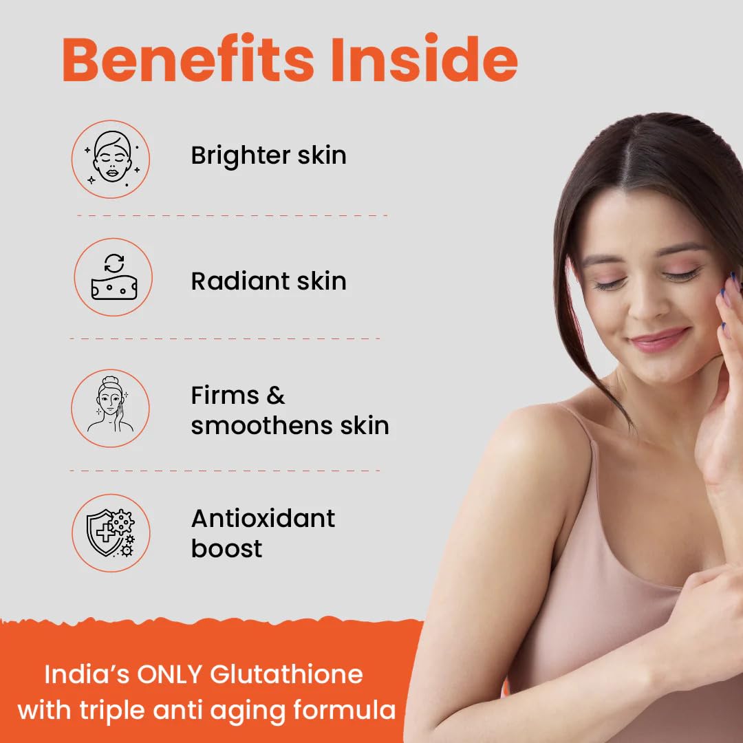 Benefic Skin GlowUp Japanese Glutathione Tablets Pack of 15 Tablets| 500mg Glutathione + Vitamin C + Hyaluronic Acid | Skin B