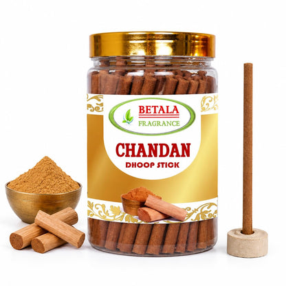 BETALA FRAGRANCE Chandan Sandalwood Dhoop Sticks, Incense Sticks for Pooja with Holder - in use