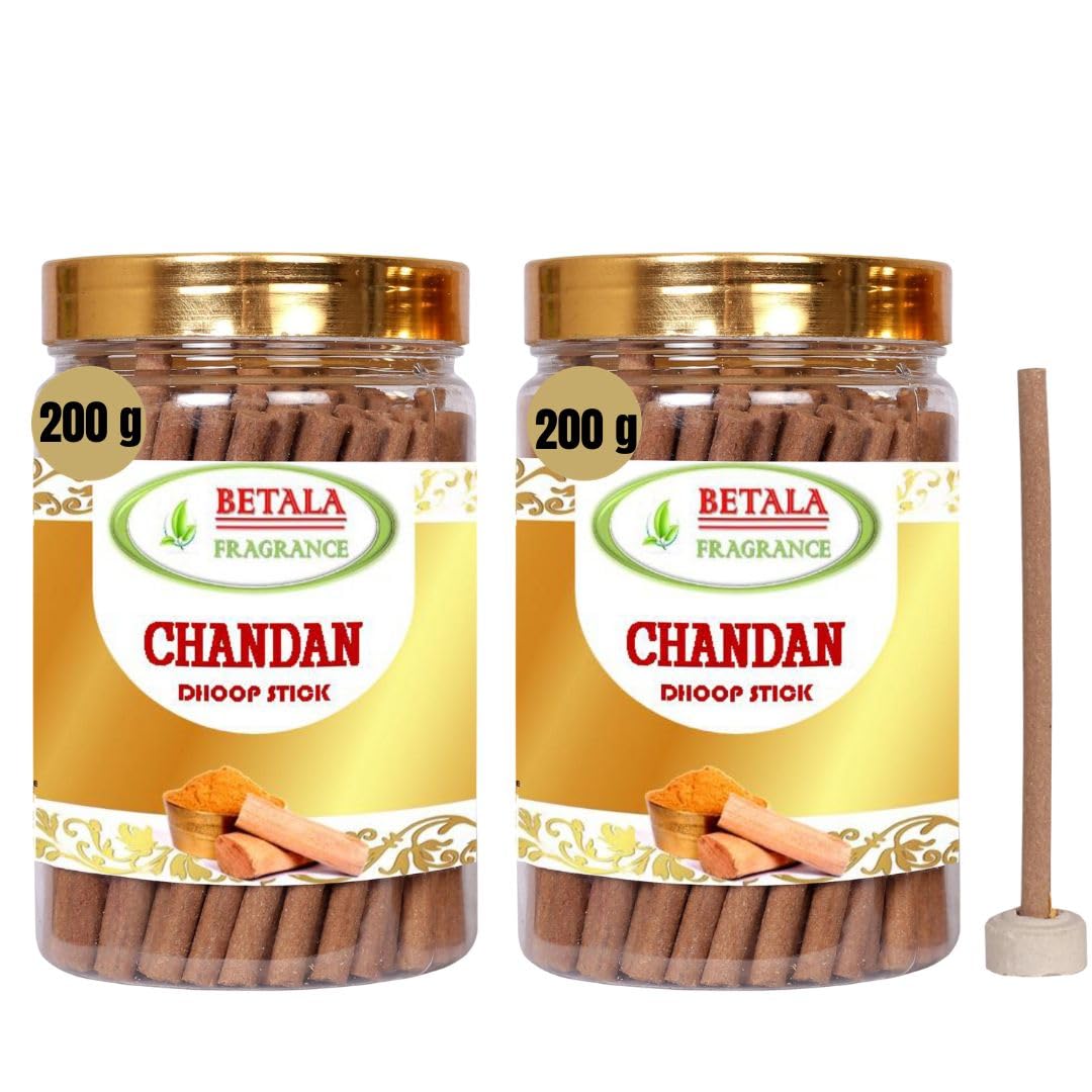 BETALA FRAGRANCE Chandan Sandalwood Dhoop Sticks, Incense Sticks for Pooja with Holder (15)