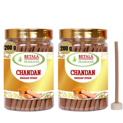 BETALA FRAGRANCE Chandan Sandalwood Dhoop Sticks, Incense Sticks for Pooja with Holder (15)