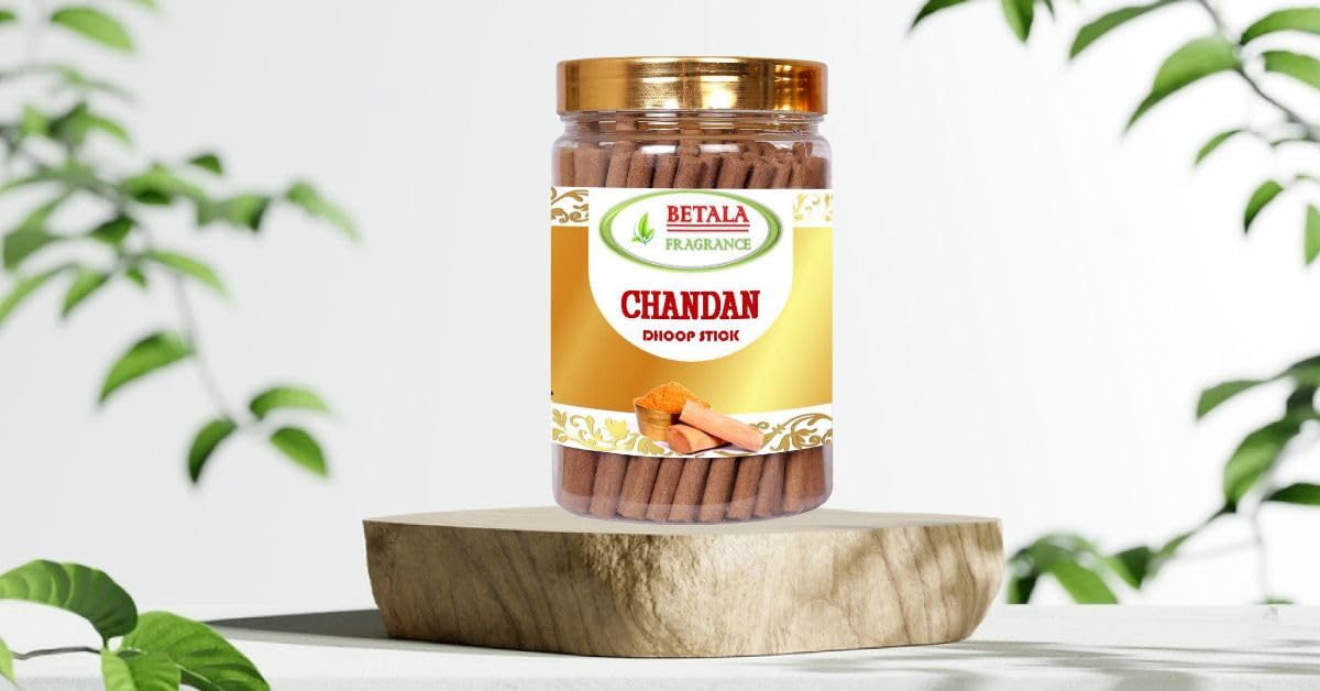 BETALA FRAGRANCE Chandan Sandalwood Dhoop Sticks, Incense Sticks for Pooja with Holder - packaging (17)