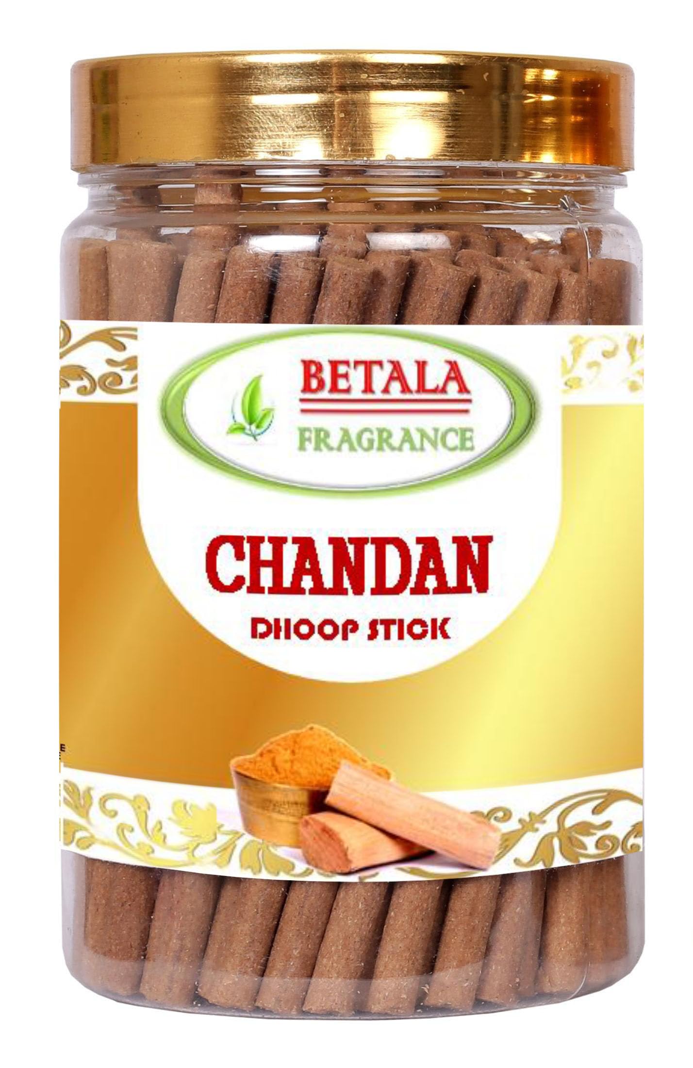 BETALA FRAGRANCE Chandan Sandalwood Dhoop Sticks, Incense Sticks for Pooja with Holder - front view