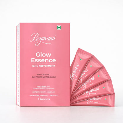 BEYUVANA Glow Essence Skin Supplement Powder with Glutathione, Vitamin C & E, Green Tea Extract (2)