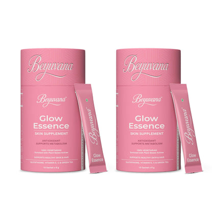BEYUVANA Glow Essence Skin Supplement Powder with Glutathione, Vitamin C & E, Green Tea Extract (21)