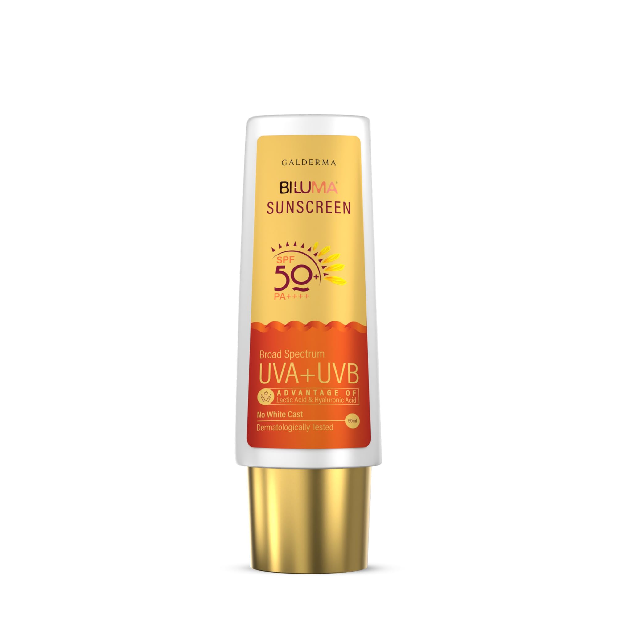 Bi-Luma Sunscreen SPF 50+ PA++++ 50ml, Broad Spectrum UVA/UVB, Paraben-Free, Fragrance-Free, for All Skin Types