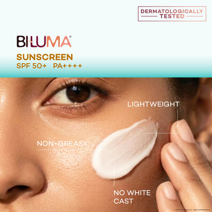 Bi-Luma Sunscreen SPF 50+ PA++++ 50ml, Broad Spectrum UVA/UVB, Paraben-Free, Fragrance-Free, for All Skin Types - close-up de