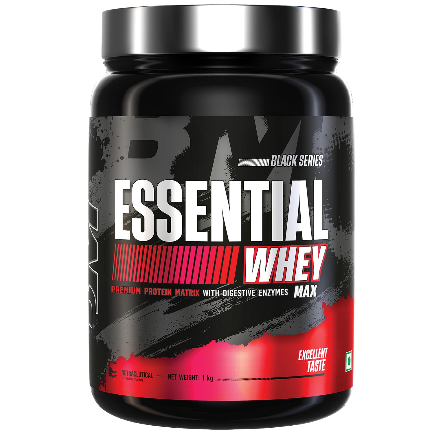 Bigmuscles Nutrition Essential Whey Protein, 1000g, 24g Protein per Serving, with Digestive Enzymes, Vitamins & Minerals (12)