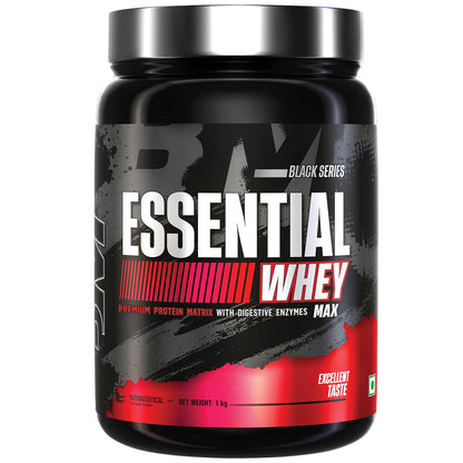 Bigmuscles Nutrition Essential Whey Protein, 1000g, 24g Protein per Serving, with Digestive Enzymes, Vitamins & Minerals (12)