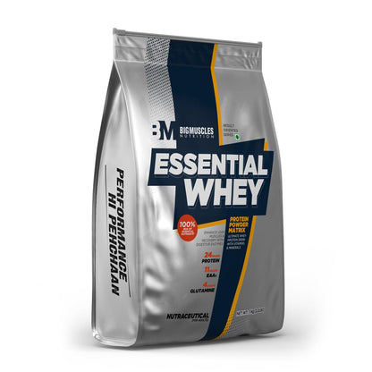 Bigmuscles Nutrition Essential Whey Protein, 1000g, 24g Protein per Serving, with Digestive Enzymes, Vitamins & Minerals - ba