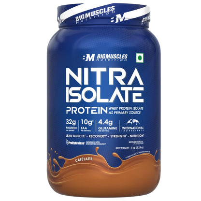 Bigmuscles Nutrition Nitra Isolate Whey Protein Powder, 1kg, Adult Supplement