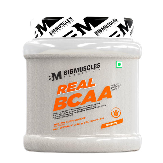 Bigmuscles Nutrition Real BCAA Powder, Vegan Micronized BCAA Supplement, 5g per Serving