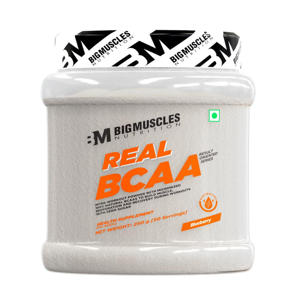 Bigmuscles Nutrition Real BCAA Powder, Vegan Micronized BCAA Supplement, 5g per Serving