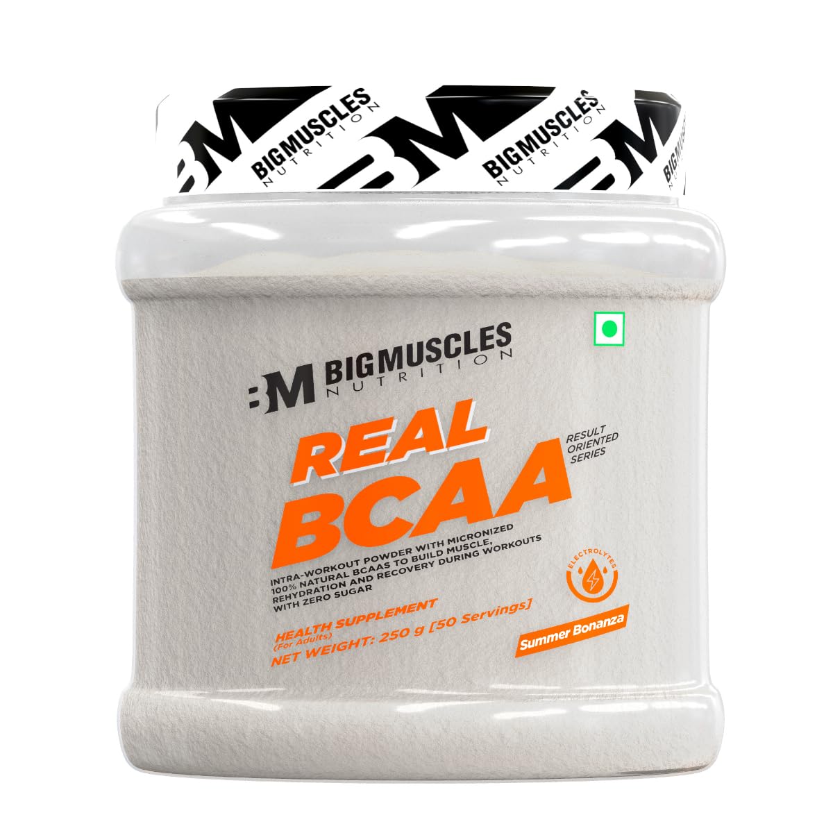 Bigmuscles Nutrition Real BCAA Powder, Vegan Micronized BCAA Supplement, 5g per Serving (14)
