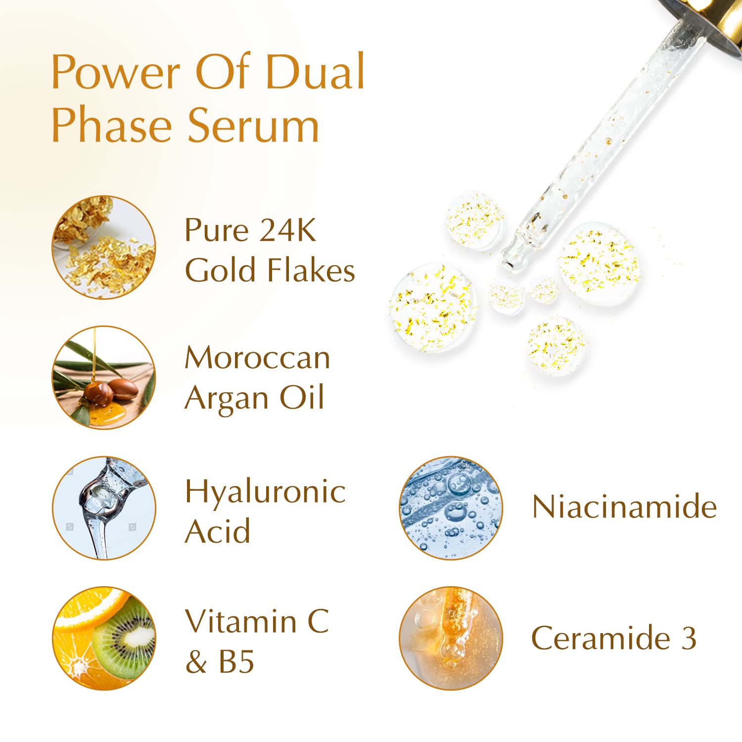 Bio Essence 24K Gold Skin Elixir Vitamin C Face Serum with Argan Oil and Hyaluronic Acid, 30g - packaging