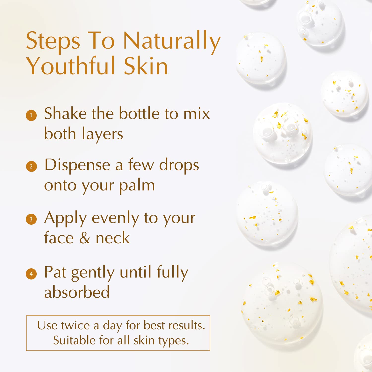 Bio Essence 24K Gold Skin Elixir Vitamin C Face Serum with Argan Oil and Hyaluronic Acid, 30g - close-up detail