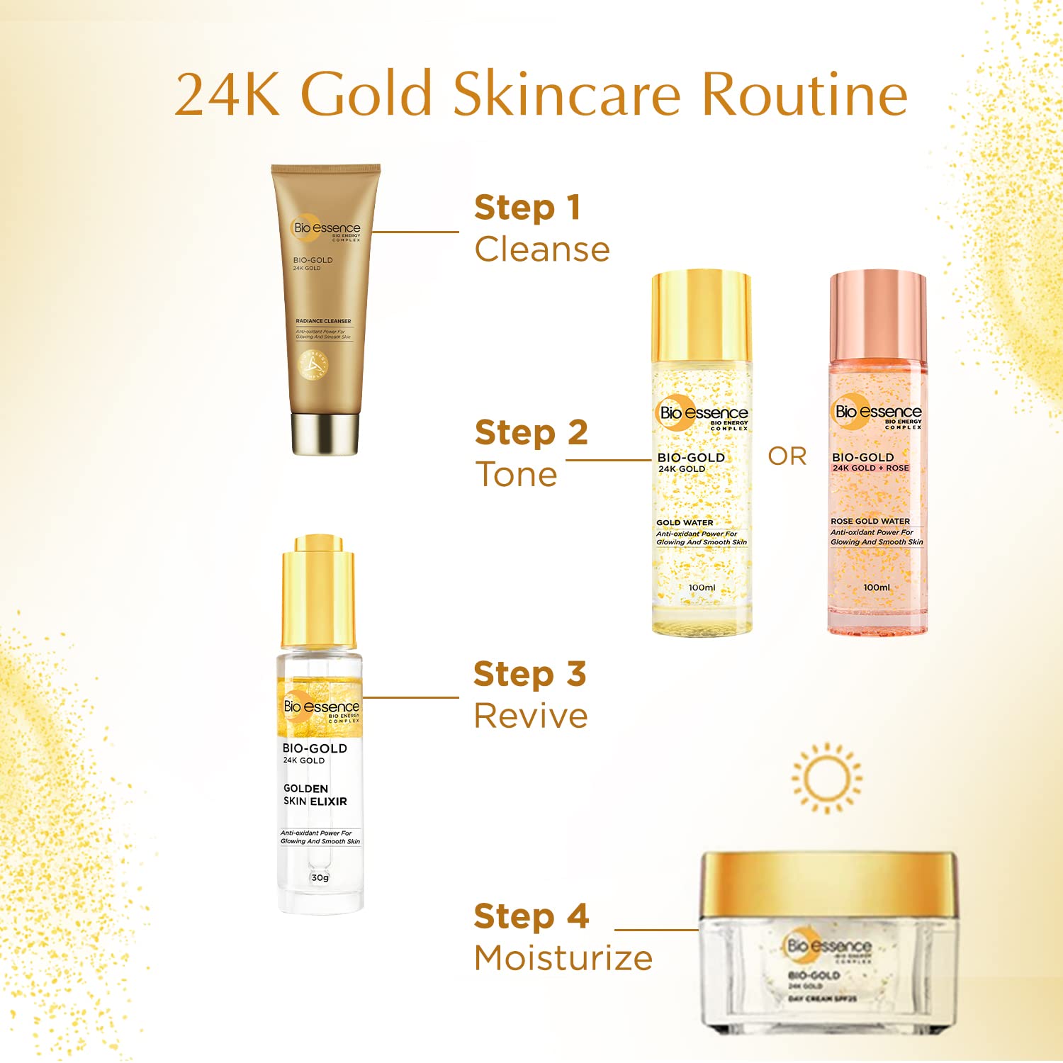 Bio Essence 24K Gold Skin Elixir Vitamin C Face Serum with Argan Oil and Hyaluronic Acid, 30g - size and scale