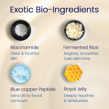 Bio Essence Bio-Vlift 4V Face Lifting Cream, 45g, with Hyaluronic Acid, Fermented Rice & Niacinamide - label detail