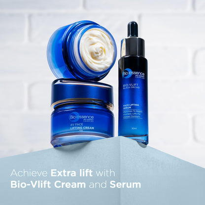 Bio Essence Bio-Vlift 4V Face Lifting Cream, 45g, with Hyaluronic Acid, Fermented Rice & Niacinamide - ingredients panel