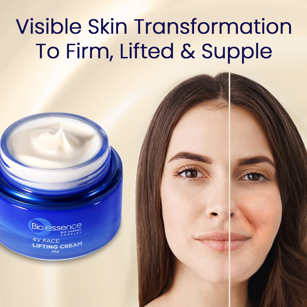 Bio Essence Bio-Vlift 4V Face Lifting Cream, 45g, with Hyaluronic Acid, Fermented Rice & Niacinamide - close-up detail