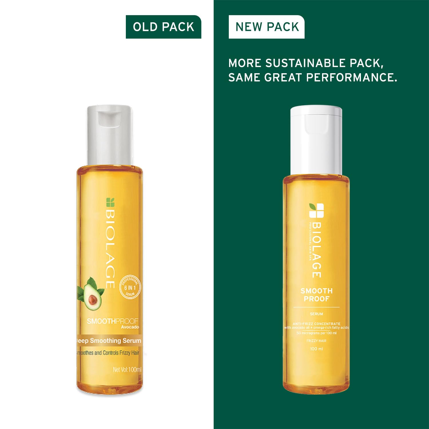 Biolage Smooth Proof 6-in-1 Hair Serum, 100ml, Avocado & Grape Seed Oil, Vegan & Cruelty-Free - front view