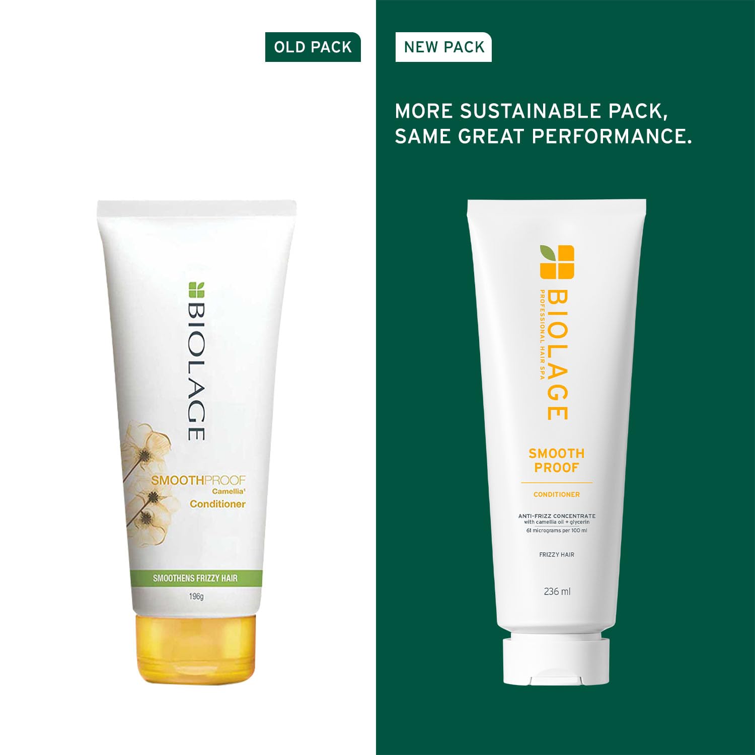 Biolage Smooth Proof Anti-Frizz Conditioner with Camellia Oil and Glycerin, Vegan and Cruelty-Free - front view