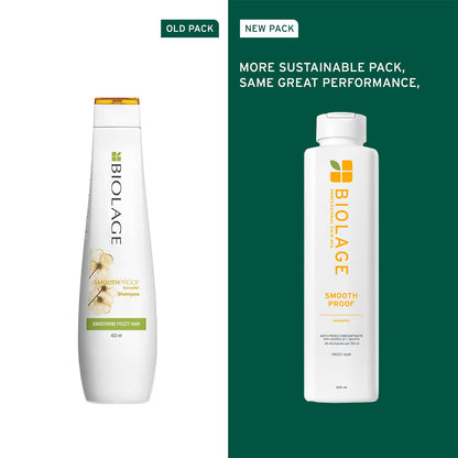 Biolage Smooth Proof Anti-Frizz Shampoo, 400ml, with Camellia Oil and Glycerin, Vegan Formula, Cruelty-Free, Unisex - front v
