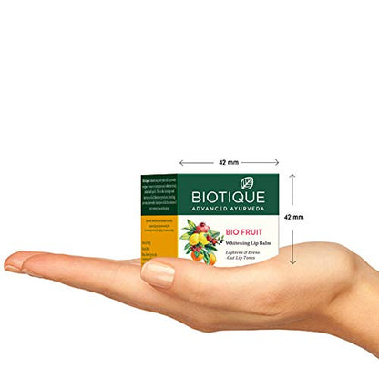 Biotique Bio Fruit Moisturizing Lip Balm with Botanical Extracts, 12g, All Skin Types - back view (10)