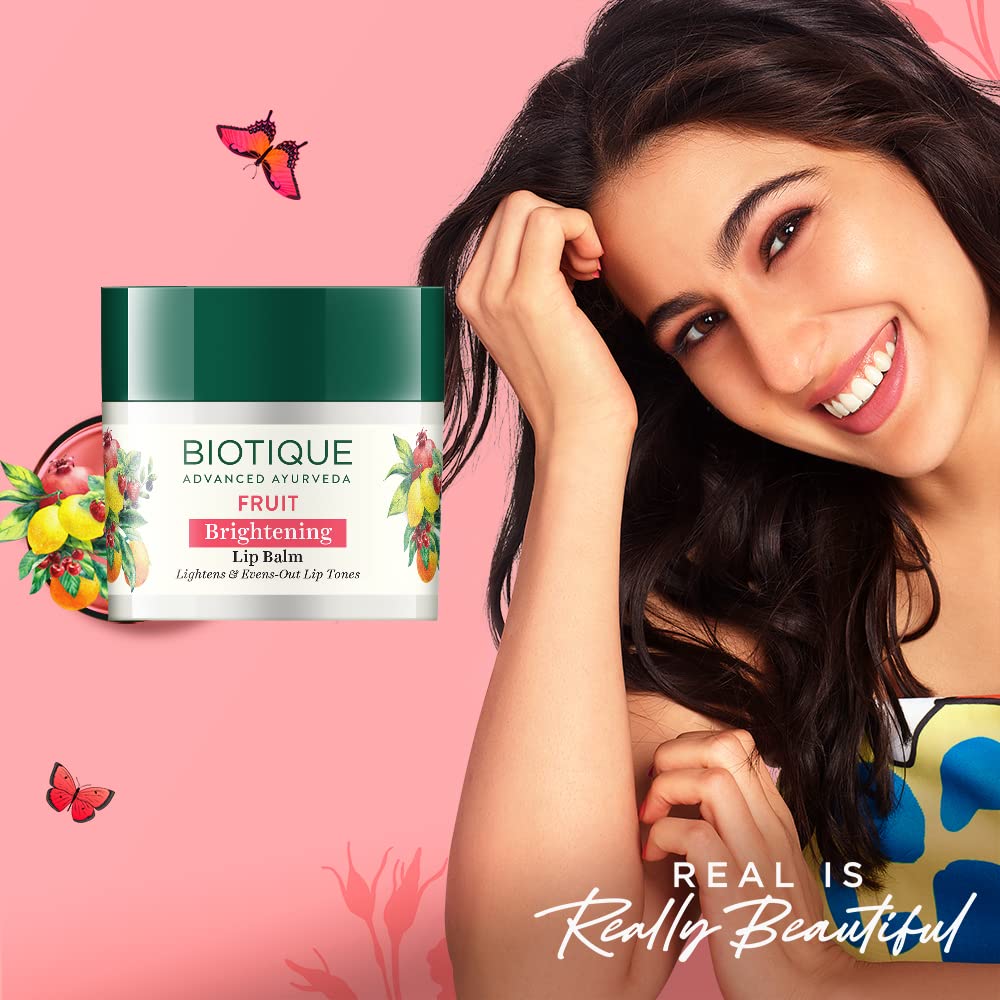 Biotique Bio Fruit Moisturizing Lip Balm with Botanical Extracts, 12g, All Skin Types - front view