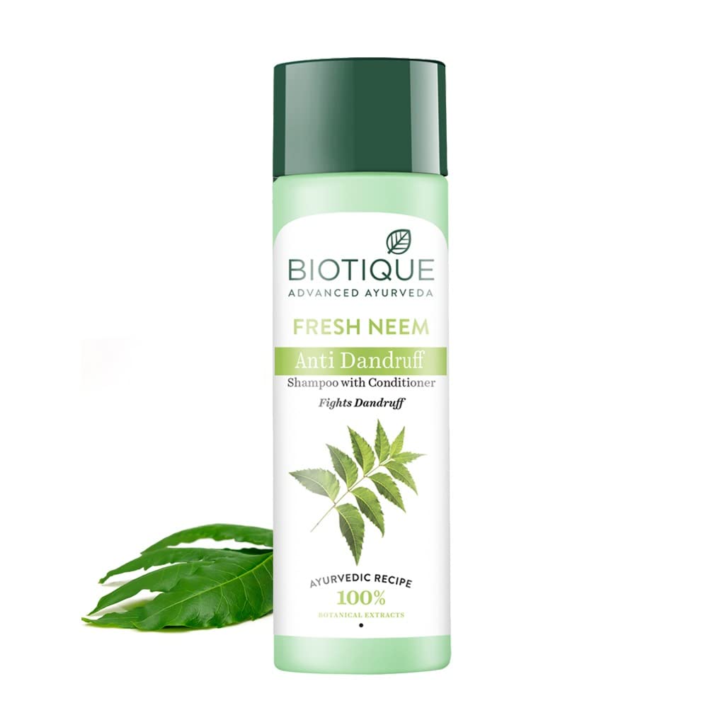 Biotique Fresh Neem Shampoo and Conditioner, Botanical Hair Cleanser with Bhringraj and Reetha (15)