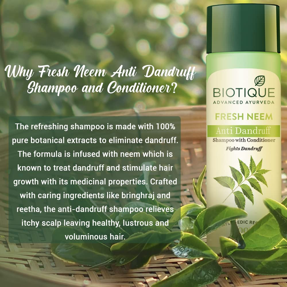 Biotique Fresh Neem Shampoo and Conditioner, Botanical Hair Cleanser with Bhringraj and Reetha - ingredients panel (19)
